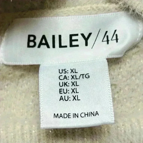 NWT Bailey 44 Cream Fuzzy Sweater Dress Size XL Long Sleeve - Picture 9 of 11